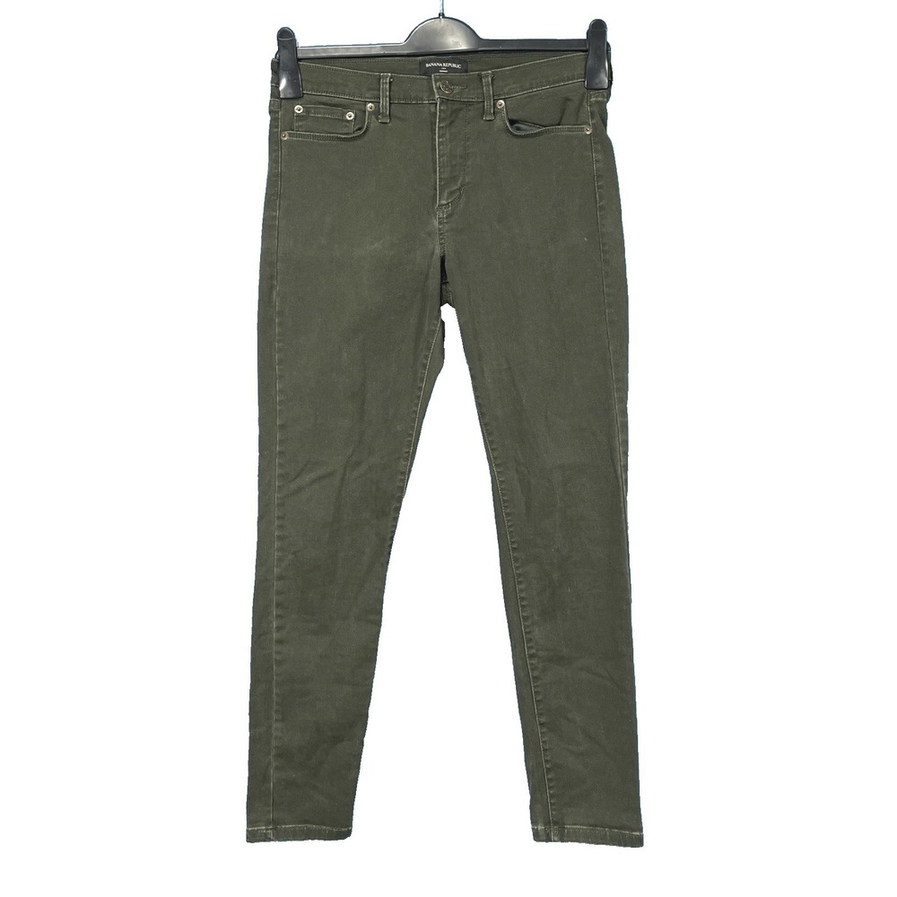 BANANA REPUBLIC Skinny DARK GREEN Stretch Denim MID-RISE WOMEN'S Jeans 28/6
